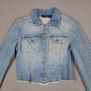 Vintage Billy Blues Denim Jacket Womens Small Blue Cropped Trucker USA Made
